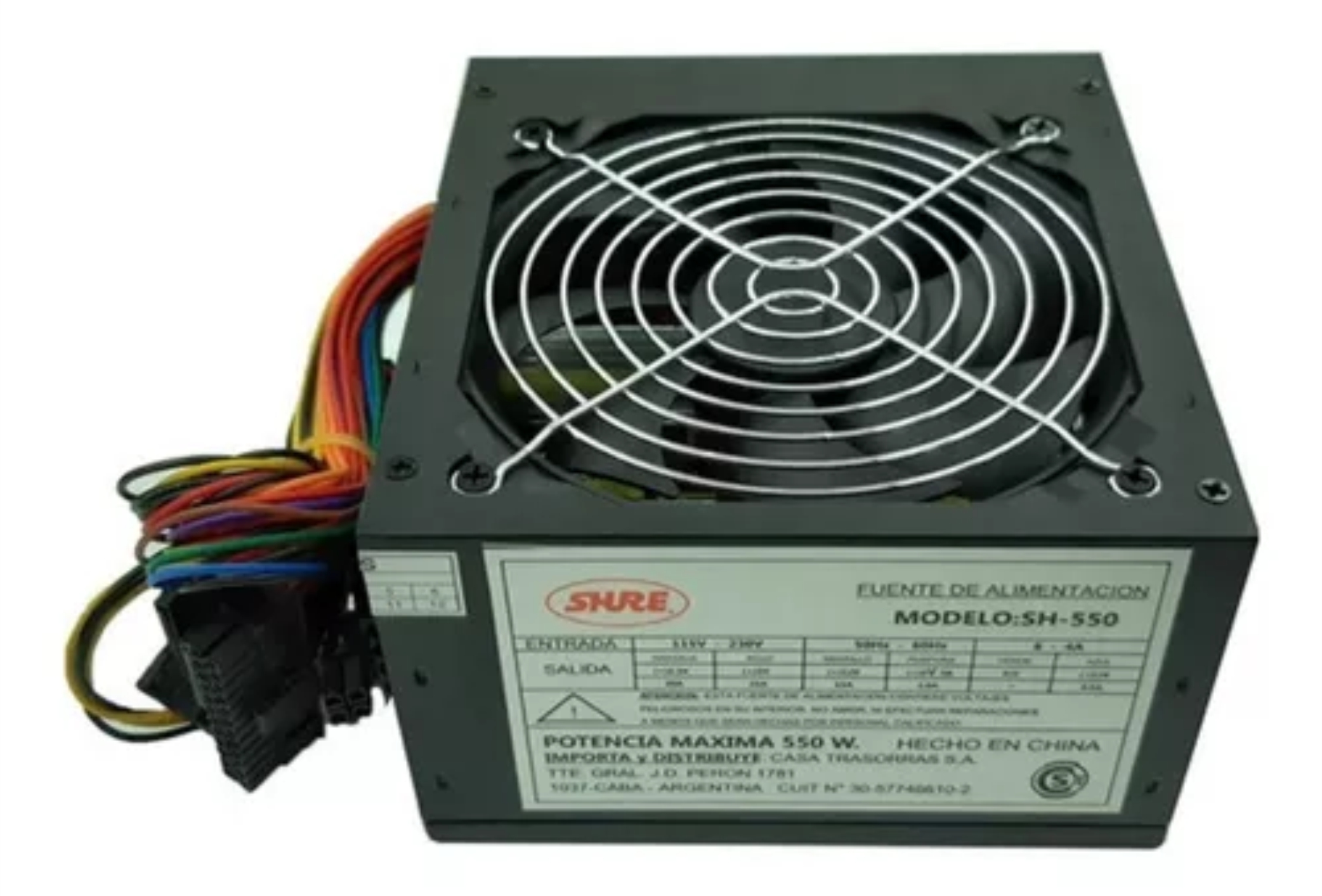 FUENTE 650W P/GABINETE COOLER 12CM SHURE - SHFUENTE 650